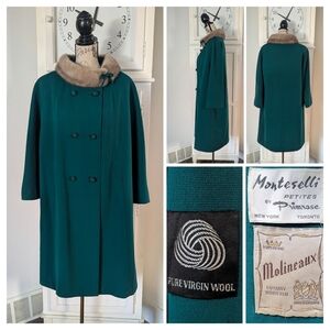 Vintage 1950s Wool Swing Coat - With Mink Collar
